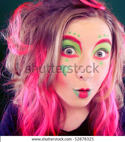 funny girl crazy makeup stock photo edit now 52878325 shutterstock