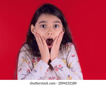 Funny Girl On Color  Background