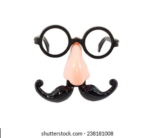 funny glasses and beard and nose isolated object