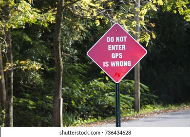 Funny GPS navigation wrong warning sign message wrong way