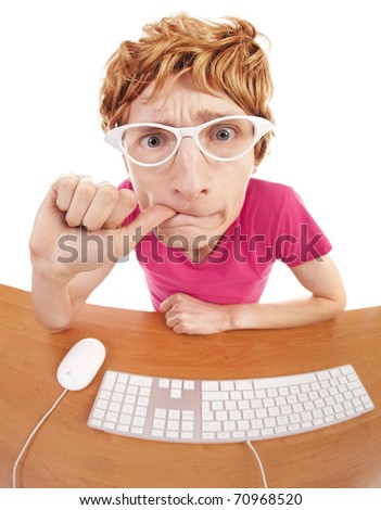 Funny guy at the computer