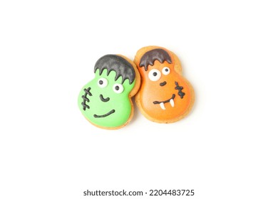 Funny Halloween Cookies Isolated On White Background