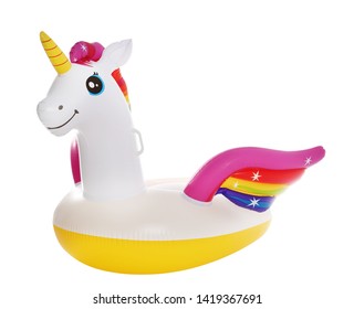 Funny Inflatable Unicorn Ring Isolated On White