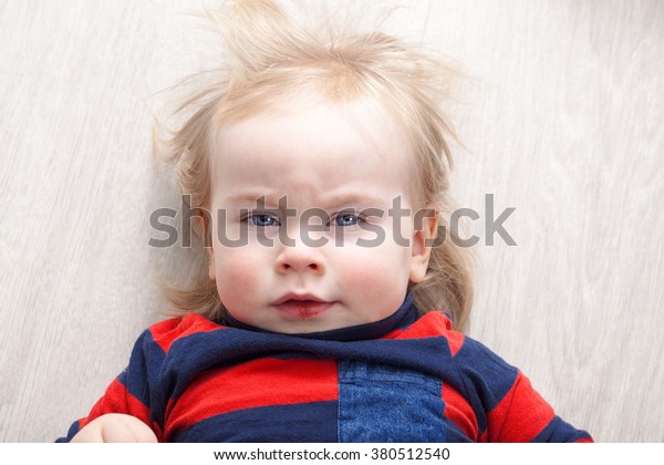 Funny Kid Blond Hairstyle Miscellaneous People Stock Image