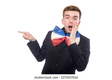 Funny Man With Giant Bow Tie