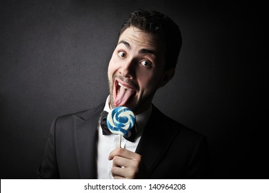 Funny Man With Lollipop