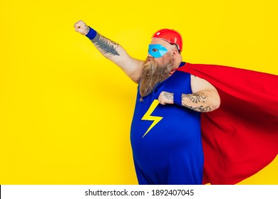 Funny Man Wearing A Superhero Costume