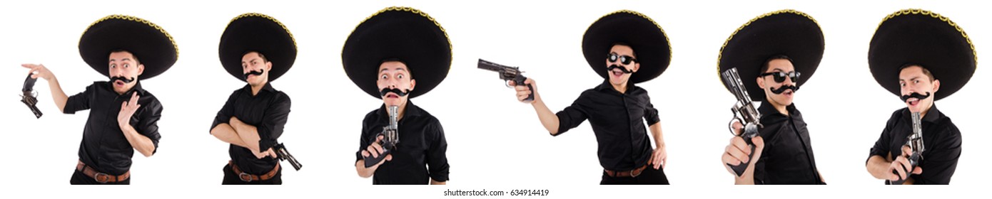 Funny mexican with sombrero hat - Shutterstock ID 634914419