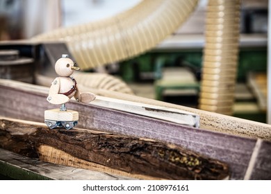 funny miniatures as carpenter working in a workshop, mini carpenters working diligently, funny concept for wood craft