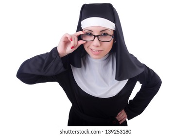 Funny Nun Isolated On White Stock Photo 139253180 | Shutterstock