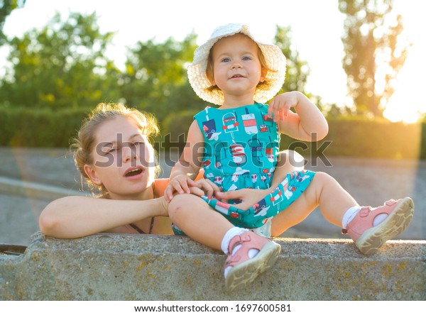 Funny One Year Old Baby Girl Stock Photo (Edit Now) 1697600581