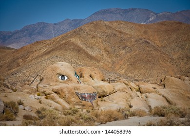 Funny Painting On The Rocks On The Way To Mount Whitney, California, US.