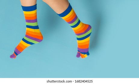 Funny Playful Woman Legs Wearing Colorful Stock Photo 1682404525 ...