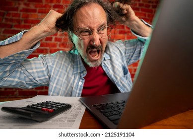 Funny Portrait Angry Crazy Man Doing Stock Photo 2125191104 | Shutterstock