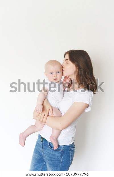 Funny Portrait Baby Mom Stock Photo (Edit Now) 1070977796