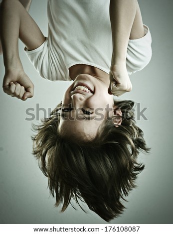 Similar – Image, Stock Photo neck over head Young woman