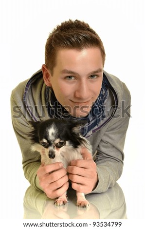 Similar – Image, Stock Photo cute lovely small dog in bathtub ready to get clean at home