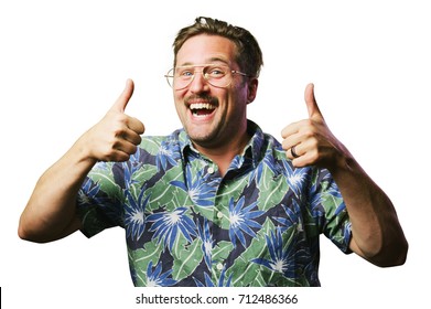 funny retro man with mustache and glasses thumbs up smiling