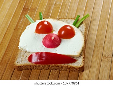 Funny Sandwich . Breakfast For Child