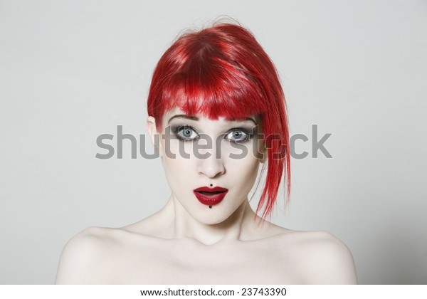 Funny Sexy Expressive Redhead Girl Wearing Stock Photo 23743390 ...