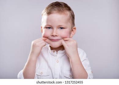 Funny Smiling Little Child Child Showing Stock Photo 1317252455 ...