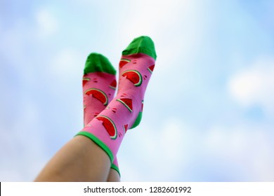 Funny Socks With Watermelon 