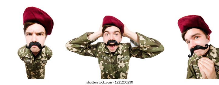 Funny Soldier In Military Concept