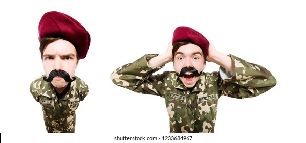 Funny Soldier In Military Concept