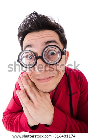 Similar – Man observing something through binoculars