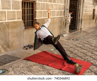 Funny Street Performer In Granada, Spain - 10-5-17