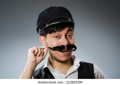 Funny Taxi Driver Wearing Peaked Cap