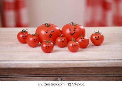 Funny Tomato Family Portrait