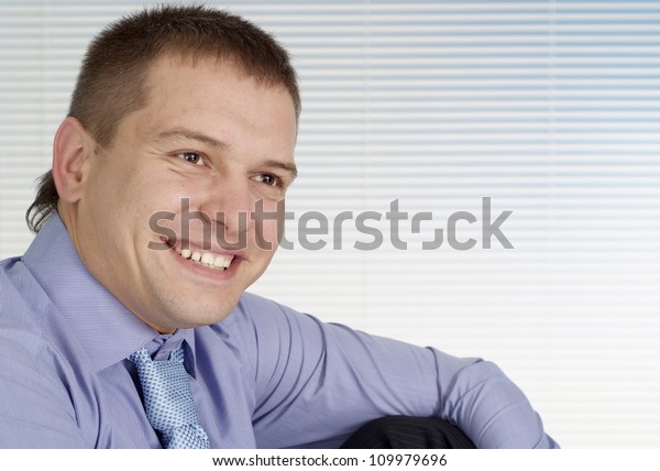 Funny Young Guy Short Hair Office People Beauty Fashion Stock Image