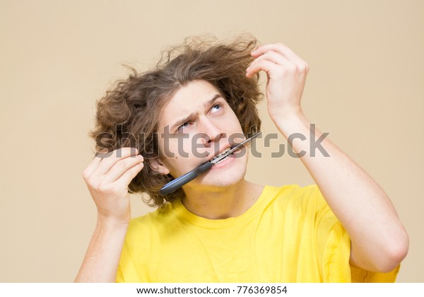 Funny Young Man Needs Haircut Dont Stock Photo Edit Now 776369854