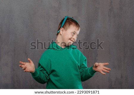 Similar – happy child with a blackboard