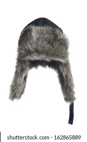 Fur cap isolated on white background
