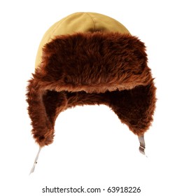 Fur cap for winter weather.