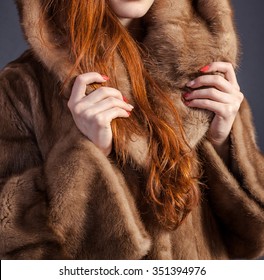 Fur Coat Winter Fashion Elegant Woman Clothes In Mink Fur Coat