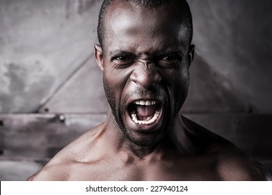 Black man shouting