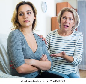 Furious Mature Woman Screaming On Daughter In Law Indoors