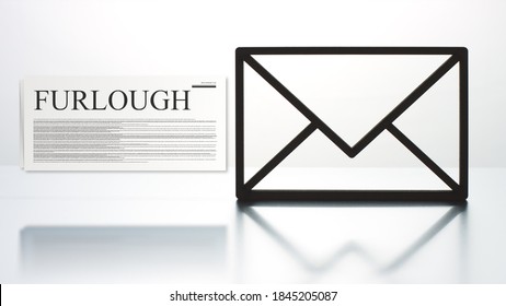 FURLOUGH Paper Pops Up From The Envelope Icon