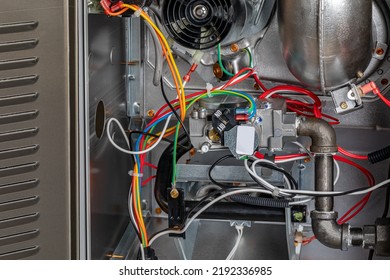 Furnace Gas Valve. Concept Of HVAC Maintenance, Repair, Service And Installation