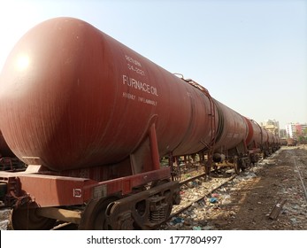 A Furnace Oil Transporting Wagon In A Railway Yard - Karachi Pakistan - Jul 2020