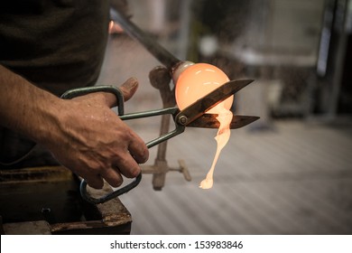 furnaces in the glass factory