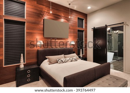 Furnished Master Bedroom Interior New Home Royalty Free