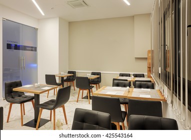 Furniture and design details of a hotel restaurant.  - Shutterstock ID 425543164