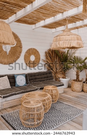 Similar – Image, Stock Photo Cozy Interior Of Summer Cafe. Jug Of Icy Cold Ice Water On Table And Cutlery Laid Out