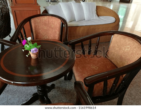 Furniture Sofa Set Decor Terrace Hotel Royalty Free Stock Image