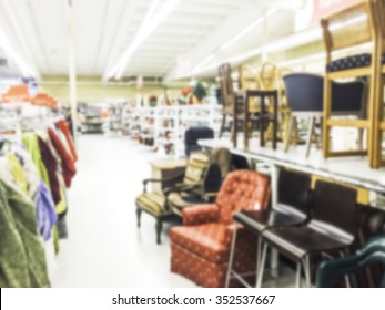 Furniture,ware House Aisle,some Scene  In Thrift Store.-blurred.