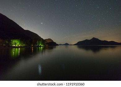 Furry Creek At Midnight, Located On Howe Sound In The Squamish-Lillooet Regional District